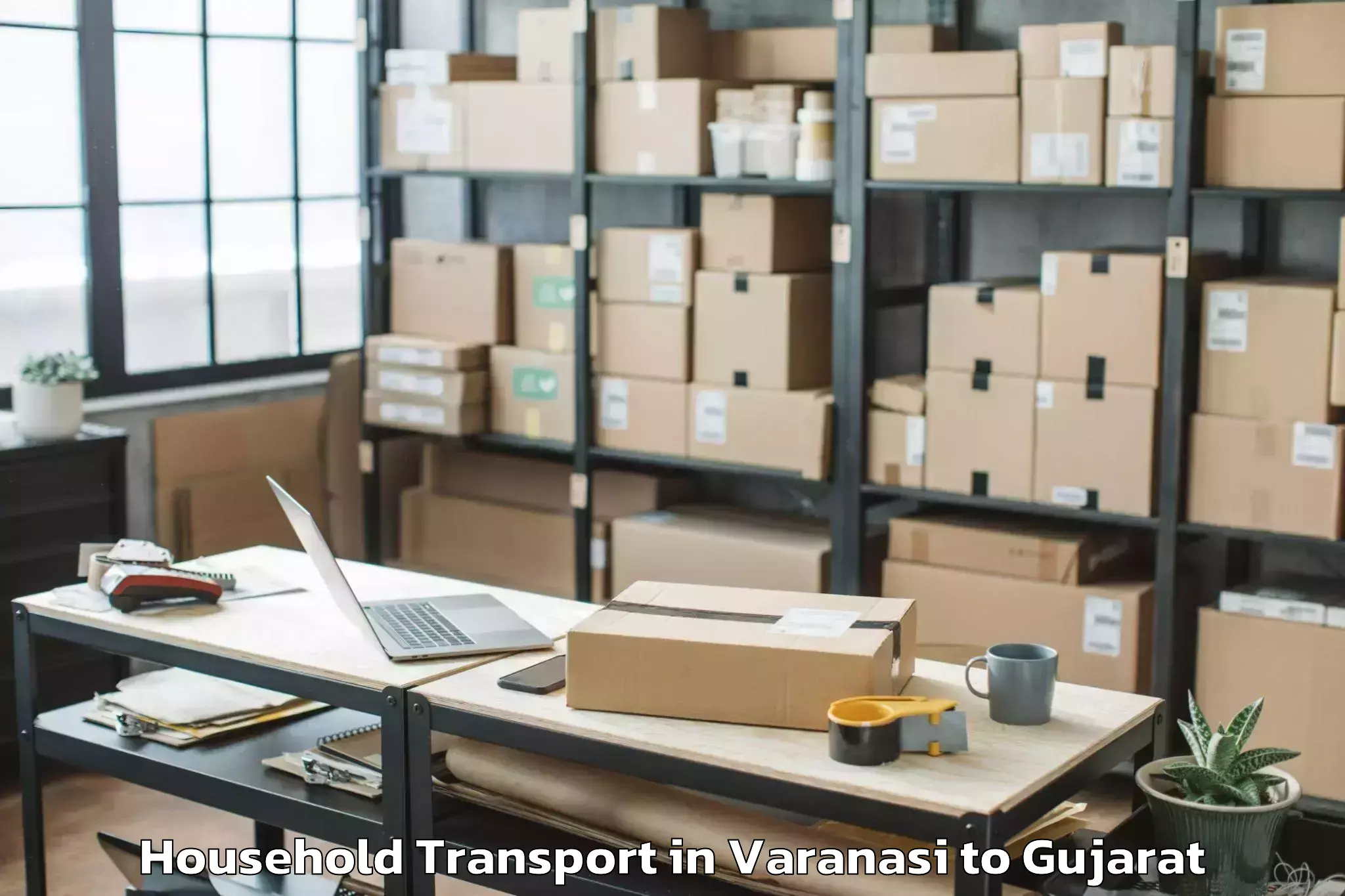 Book Varanasi to Dhasa Household Transport Online